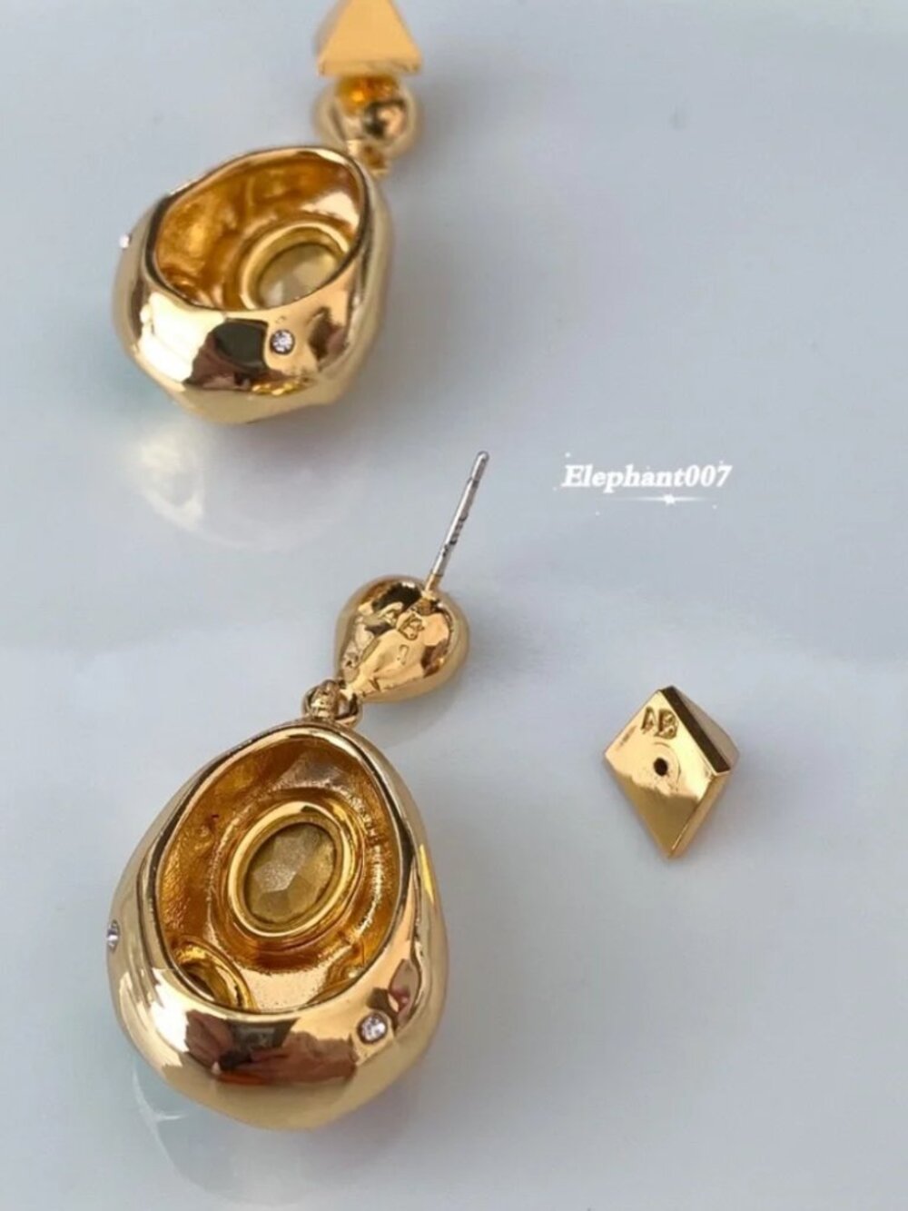 Alexis Bittar Multicolor Crystal Drop Earrings Gold Tone Statement Earrings - Picture 4 of 4